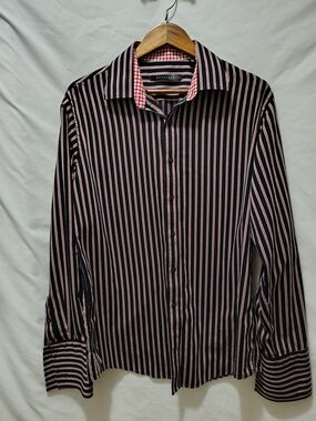 Sean John Striped French Cuff Dress Shirt 16.5 34/35